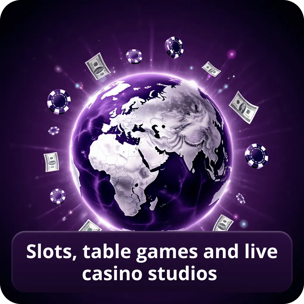 Slots, table games and live casino studios